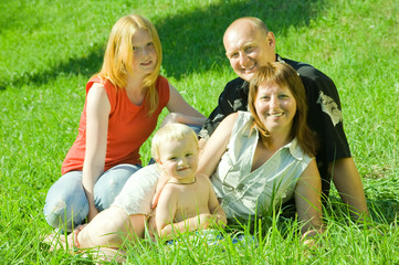 Fototapeta premium Parents with children