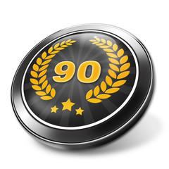 3d button, birthday, 90 Jahre