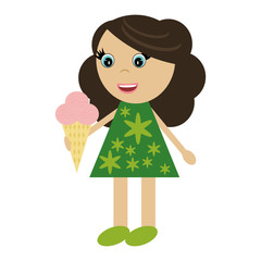 nice little girl with ice cream