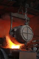 red-hot molten steel