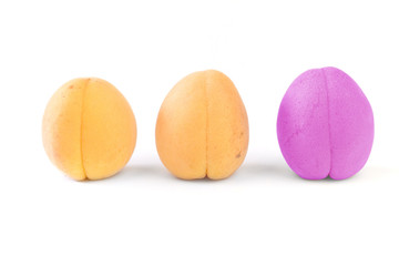 apricots, one pink colred, concept:unique features