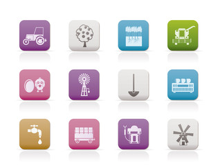 farming industry and farming tools icons