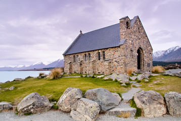 Fototapeta na wymiar Church of the Good Shepherd, Lake Tekapo, New Zealand.