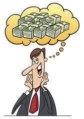 businessman thinking about money for investment