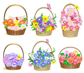 Baskets of flowers