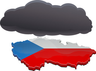 Fototapeta premium République Tchèque sous un nuage noir (détouré)