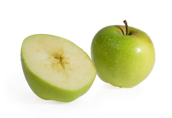 Slit green apple