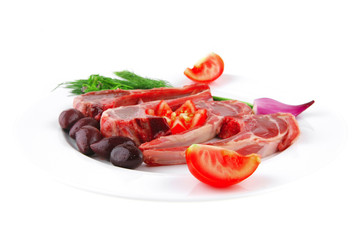 fresh raw red ribs