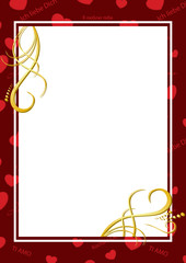 vector dark red card with hearts