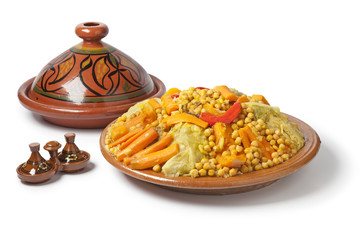 Traditional Moroccan couscous dish
