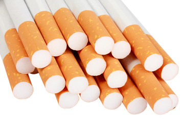 Heap of cigarettes with filter