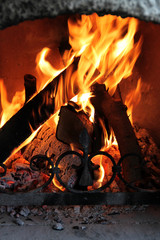 Kaminfeuer - Hochformat