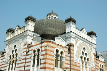 Fototapeta na wymiar Synagoga Sofia - największa świątynia w Europie Południowo-Wschodniej, w Bułgarii