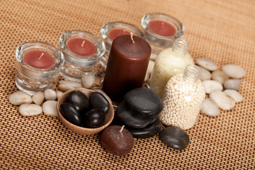 Spa equipment - bath salt and stones