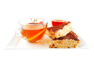 cakes, cherry, and tea