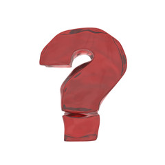 red glass alphabet question mark