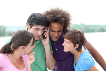 Group of friends having fun