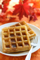 Waffles with Maple Syrup