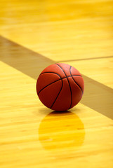 Basket ball on court