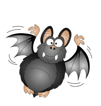 Halloween cartoon bat isolated on white background