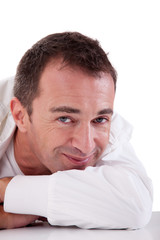 Fototapeta premium Portrait of a handsome middle-age man smiling