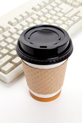 Coffee Cup and Computer Keyboard
