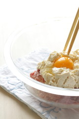 Cooking of Tofu Hamburger for healthy food image