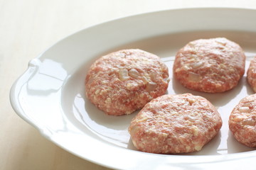 prepared Homemade tofu Hamburger steak with side dish vegetable