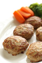Homemade tofu Hamburger steak with side dish vegetable
