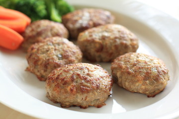 Homemade tofu Hamburger steak with side dish vegetable