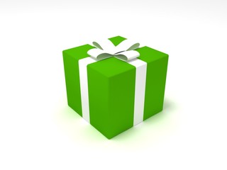 3D rendering of a green Christmas present