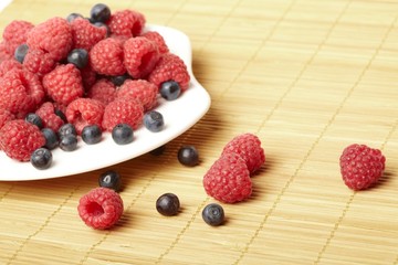fresh berries on the plate