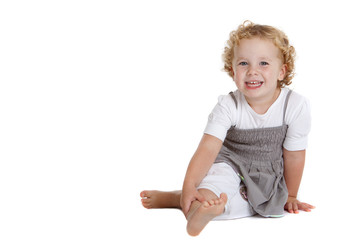 Cute three year old laughing