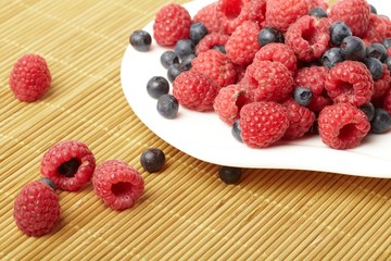 fresh berries on the plate