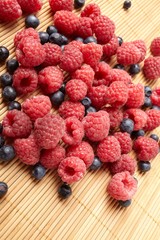 fresh blueberries and raspberries