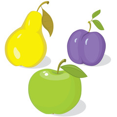 Autumn collection of ripe fruit