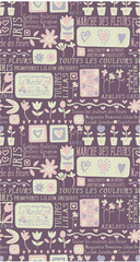 Fototapeta premium French Flowers Market Pattern