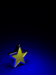 yellow star on dark blue background