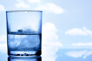Glass of water with ice