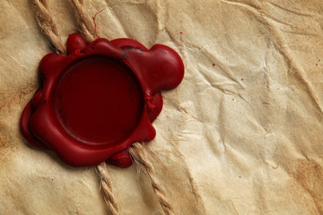 Blank paper with wax seal