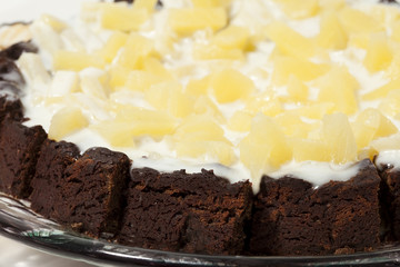 Gourmet Chocolate Cake with Pineapple and Light Cream Icing