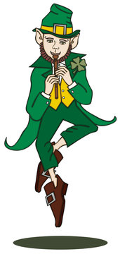 Flute-Playing Leprechaun NB