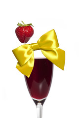 decorated glass of wine