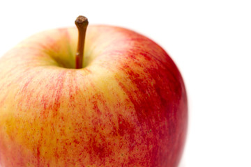 Natural tasty red apple isolated on white.
