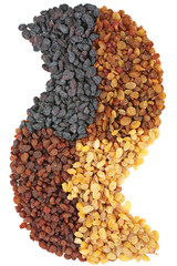 Raisin on white