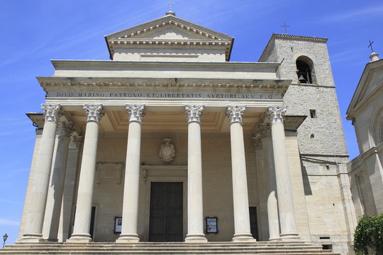 Basilica of San Marino at the border with Italy