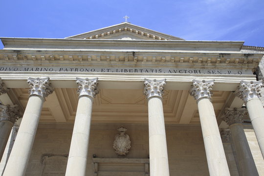 Basilica of San Marino at the border with Italy