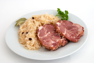 Kaßlerkamm mit Sauerkraut