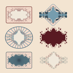 Set of vintage labels fake paper stickers