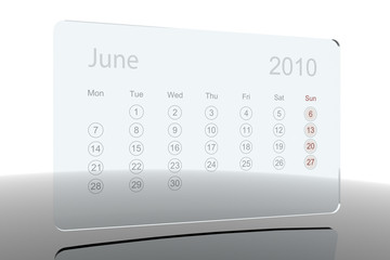 3D Glass Calendar - June 2010